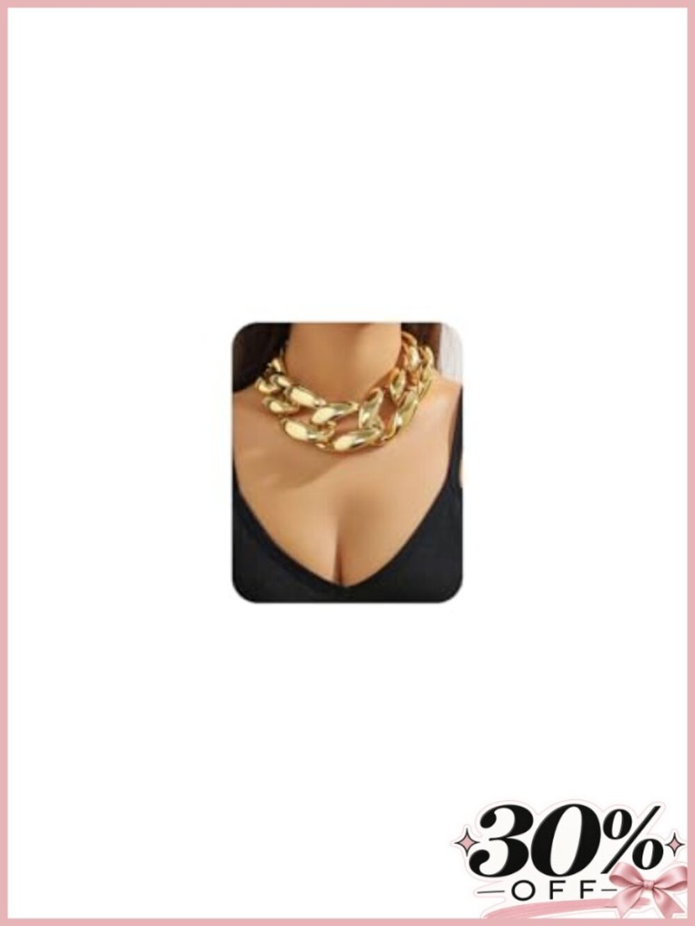 Chunky Cuban Chain Choker Necklace Punk Hip Hop Heavy Link Statement Collarbone